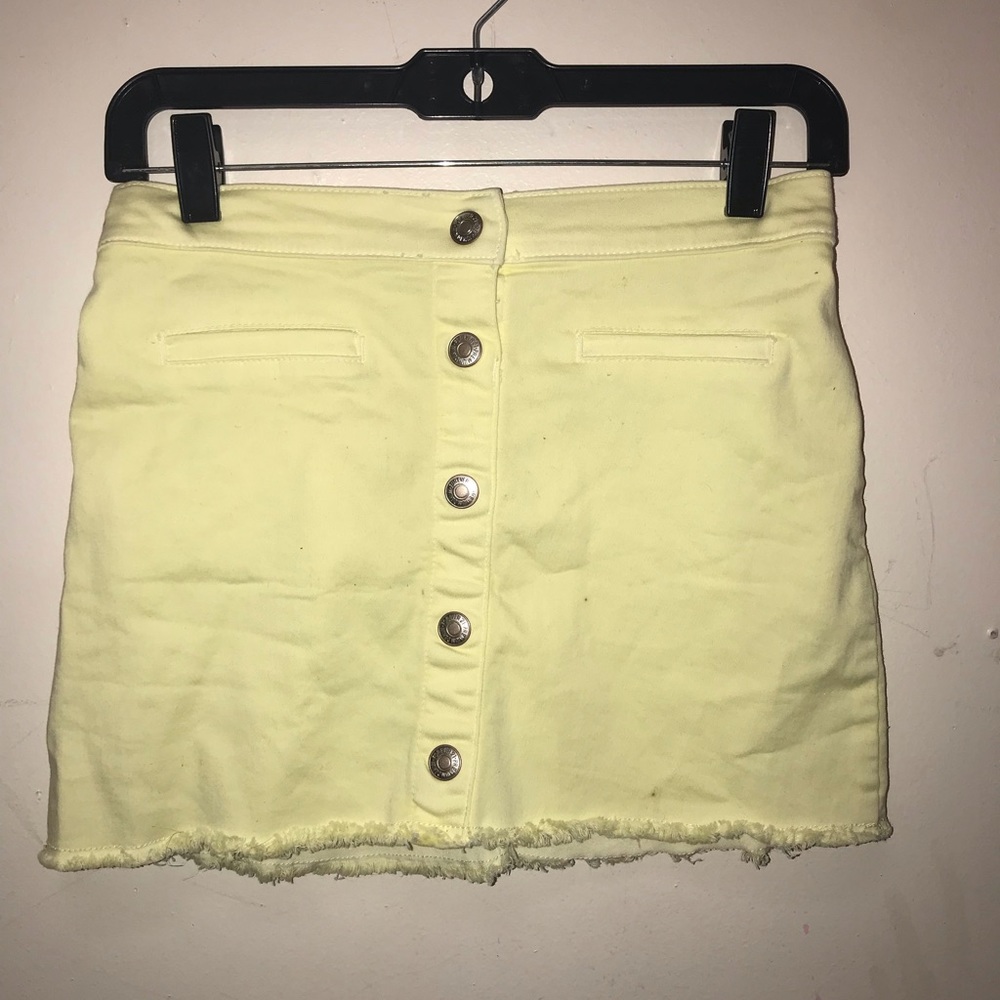 Yellow buttton up skirt